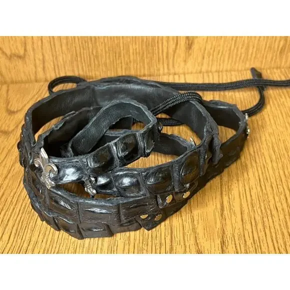 Women ALLIGATOR CROCODILE Wrap around Black Belt 74\